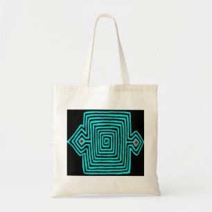 Bolso De Tela Tortuga Mola de Panamá - Negro azul