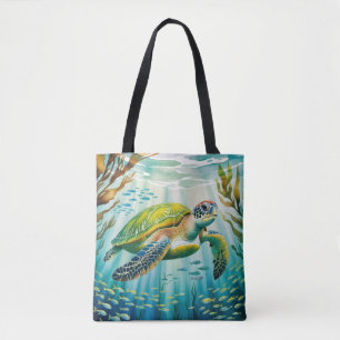 Bolso De Tela Tortuga Pintada