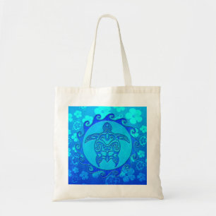 Bolso De Tela Tortuga tribal azul Sun