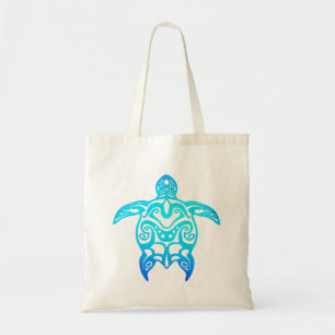 Bolso De Tela Tortuga tribal del azul de océano