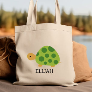 Bolso De Tela Tortuga Verde Lindo Personalizado para Niños
