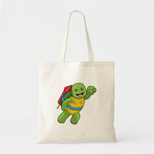 Bolso De Tela Tortuga volando con cohetes
