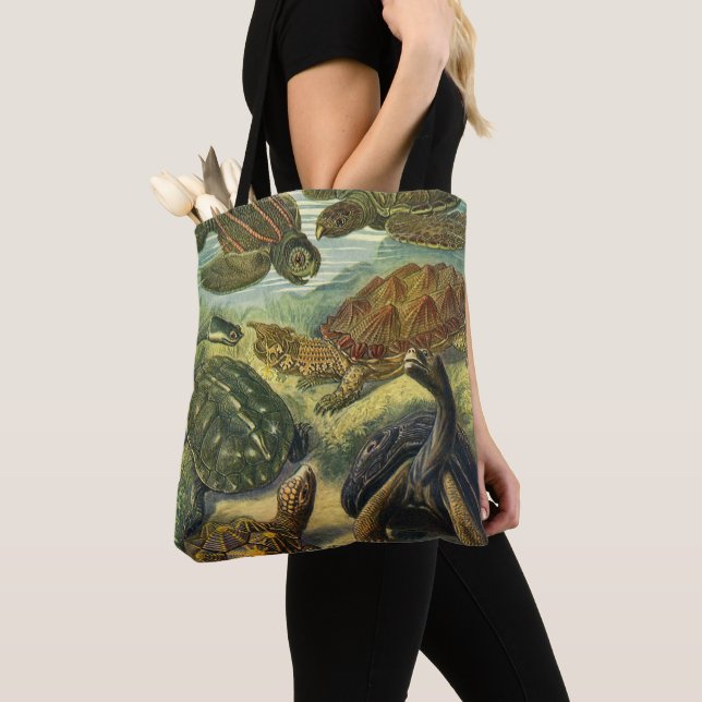 Bolso De Tela Tortugas antiguas y tortugas marinas por Ernst Hae (Detalle)