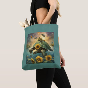 Bolso De Tela Tortugas caprichosas y compras de girasoles