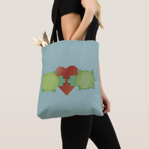 Bolso De Tela Tortugas verdes borrosas enamoradas