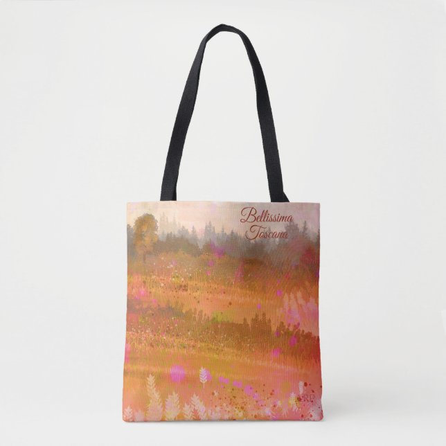 Bolso De Tela *~* Toscana Bellissima Toscana, lengua italiana (Anverso)