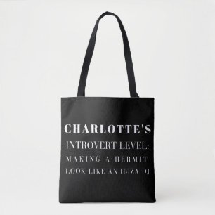 Bolso De Tela Tot personalizado con cita divertida para introver