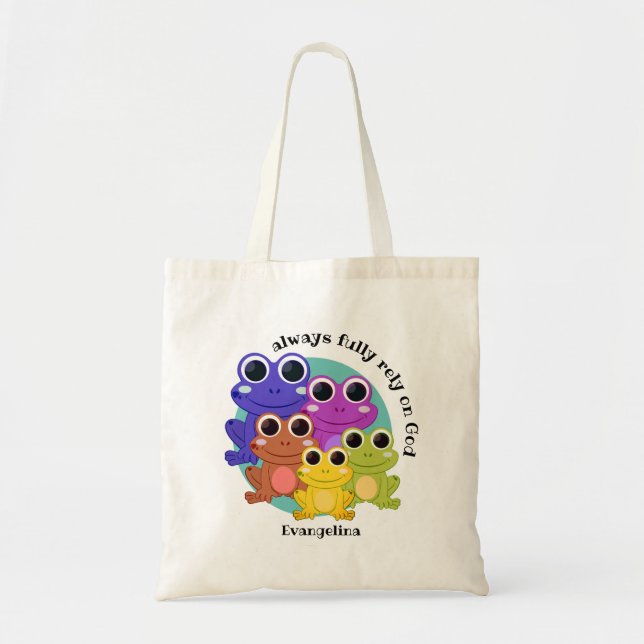 BOLSO DE TELA TOTALMENTE CONFIAR EN DIOS (Frente)