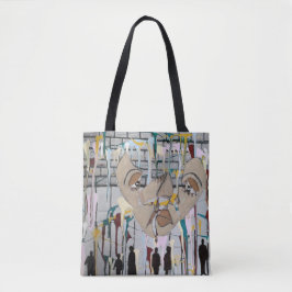 Bolso De Tela Tote Abstracto