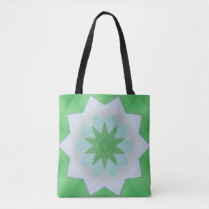Bolso De Tela Tote abstracto de cristal verde marino