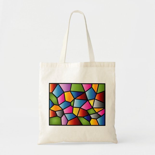 Bolso De Tela Tote abstracto del vitral (Frente)