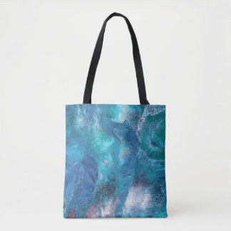 Bolso De Tela Tote abstracto Galaxy 3 azul suave