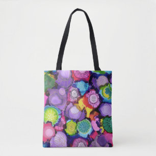 Bolso De Tela Tote abstracto púrpura vivo