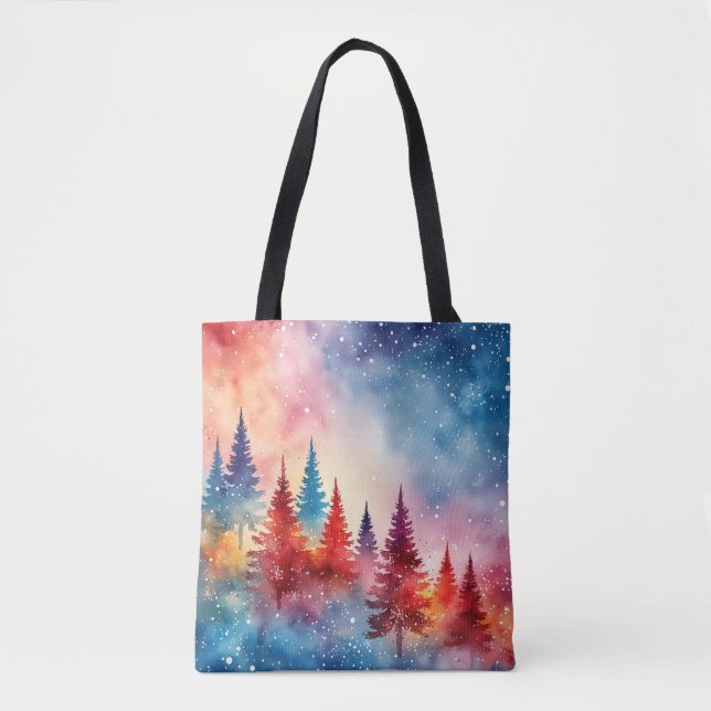 Bolso De Tela Tote acuarela de Navidades pacíficos (Anverso)
