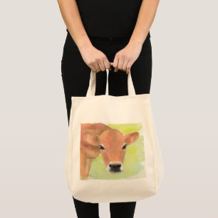 Bolso De Tela Tote acuarela de vaca