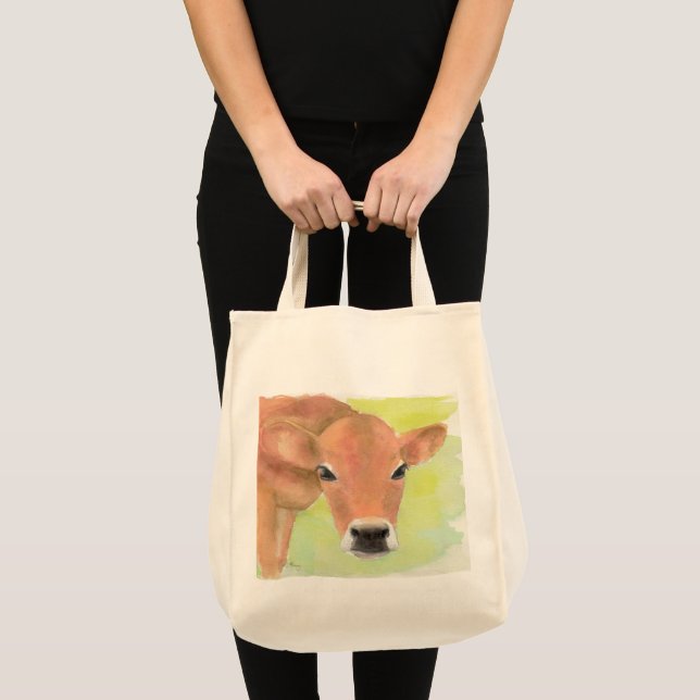 Bolso De Tela Tote acuarela de vaca (Anverso (producto))