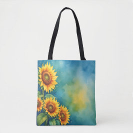 Bolso De Tela Tote acuático de verano girasol