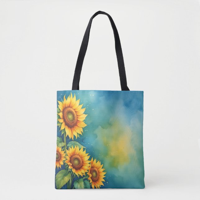 Bolso De Tela Tote acuático de verano girasol (Anverso)