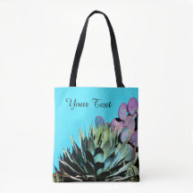 Tote, agavo y cactus personalizados coloridos