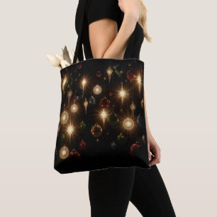 Bolso De Tela Tote Ai de bombillas de Navidad usado