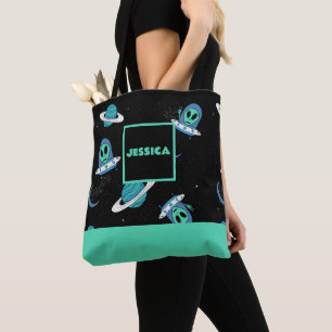 Bolso De Tela Tote ALIEN impreso UFO ALIEN personalizado
