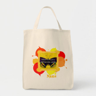 Bolso De Tela Tote amarillo y rojo pintado $15,95