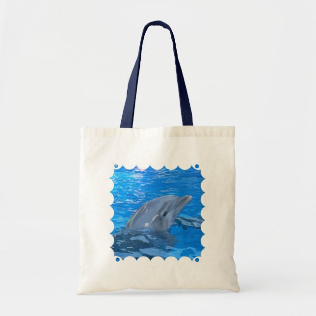 Bolso De Tela Tote ambiental del delfín de Bottlenose (Frente)