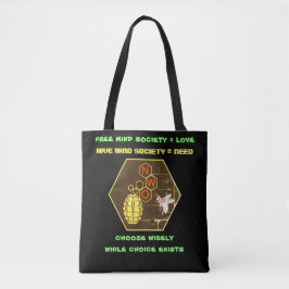 Bolso De Tela Tote amor vs necesidad (negro)