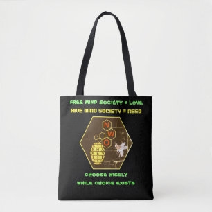 Bolso De Tela Tote amor vs necesidad (negro)