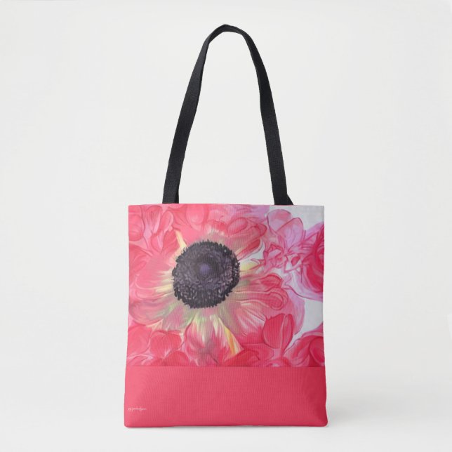 Bolso De Tela Tote anemónico de color Rosa (Anverso)