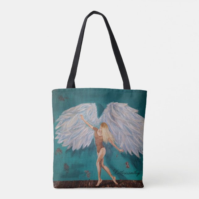 Bolso De Tela Tote Ángel para sus necesidades de compras (Reverso)