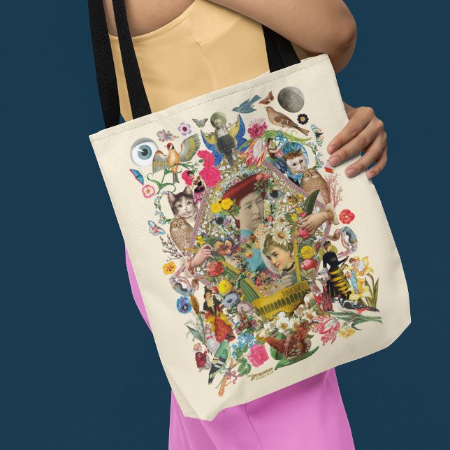 Bolso De Tela Tote Anticuario de Hombro (Person carrying tote bag)