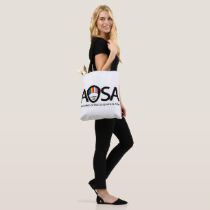 Bolso De Tela Tote AOSA (blanco, logotipo de ambos lados)