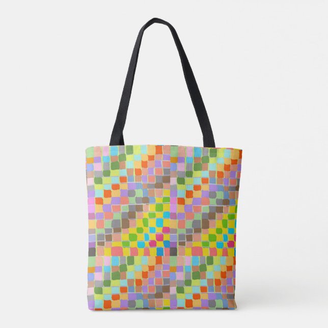 Bolso De Tela Tote arco iris de doble cara (Reverso)