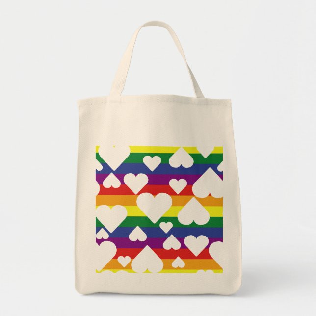 Bolso De Tela Tote arcoiris (Frente)
