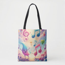 Bolso De Tela Tote arcoiris musical