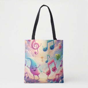 Bolso De Tela Tote arcoiris musical