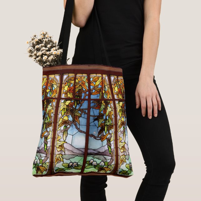 Bolso De Tela Tote Art Nouveau de Gourdes de Vidrio Confitado (Detalle)