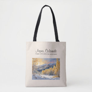 Bolso De Tela Tote Aspen, Colorado Watercolor Art Shoulder