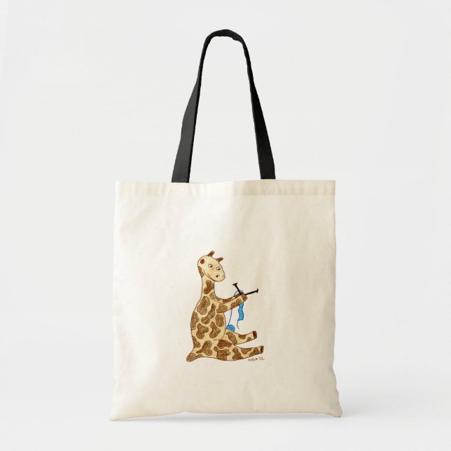 Bolso De Tela Tote astuto de la jirafa (Frente)