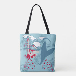 Bolso De Tela tote "Ataque de tiburón"