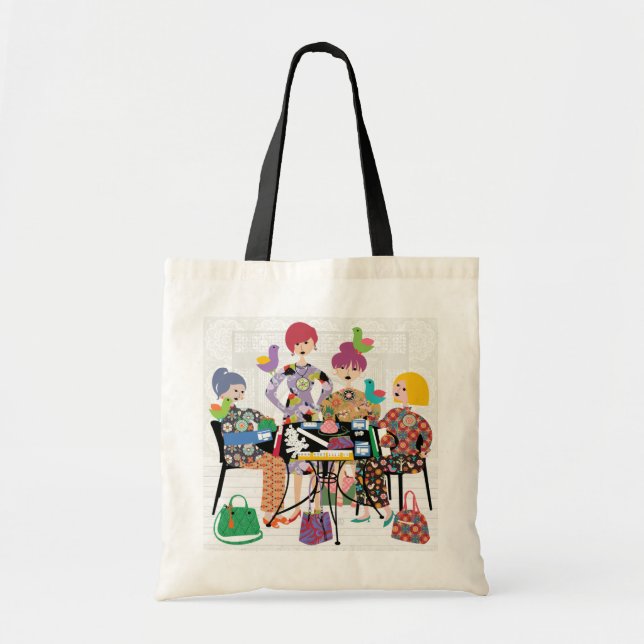 Bolso De Tela Tote Aves Mah Jongg (Frente)