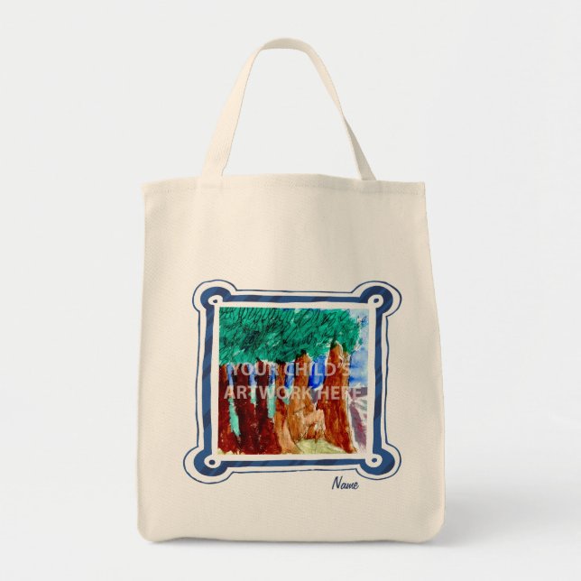 Bolso De Tela Tote azul $15,95 del ultramarinos del marco (Frente)