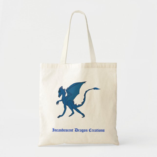 Bolso De Tela Tote azul del dragón - por IDC (Frente)