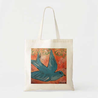 Bolso De Tela Tote azul del pájaro