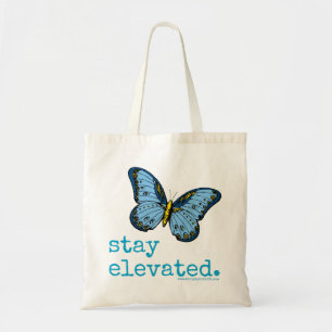 Bolso De Tela Tote azul elevado "estancia" de la mariposa