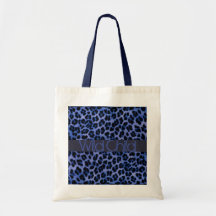 Tote azul personalizado de impresión animal