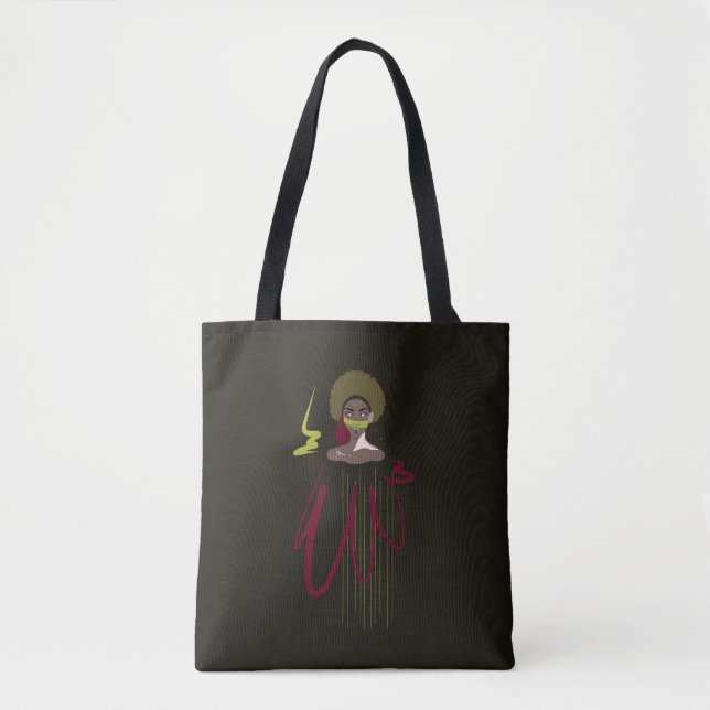 Bolso De Tela Tote bag abstract "Black Magic Girl" (Anverso)