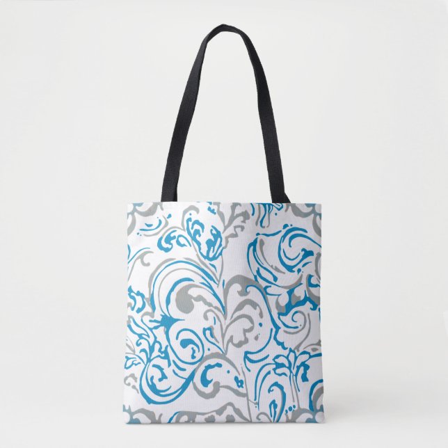 Bolso De Tela Tote bag-abstract blue (Anverso)