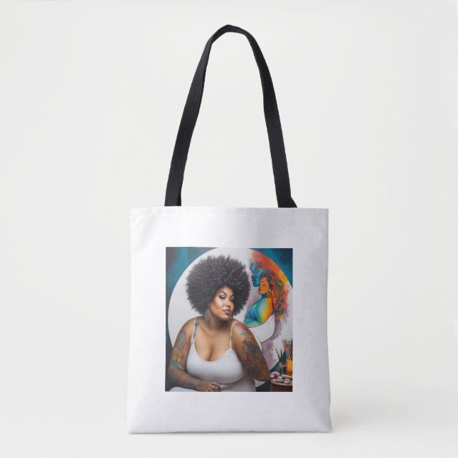 Bolso De Tela tote bag afro (Anverso)